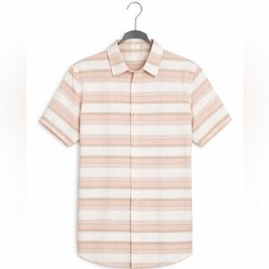Hurley OAO Lido Stripe Button Up Shirt Men’s Medium Pink Cream NEW With Tags